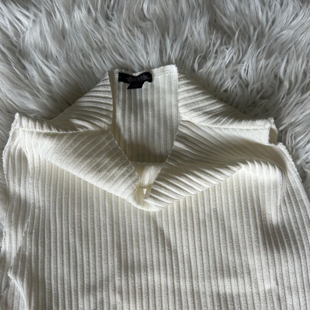 Wild Fable Ribbed White Top - Picture 3 of 4